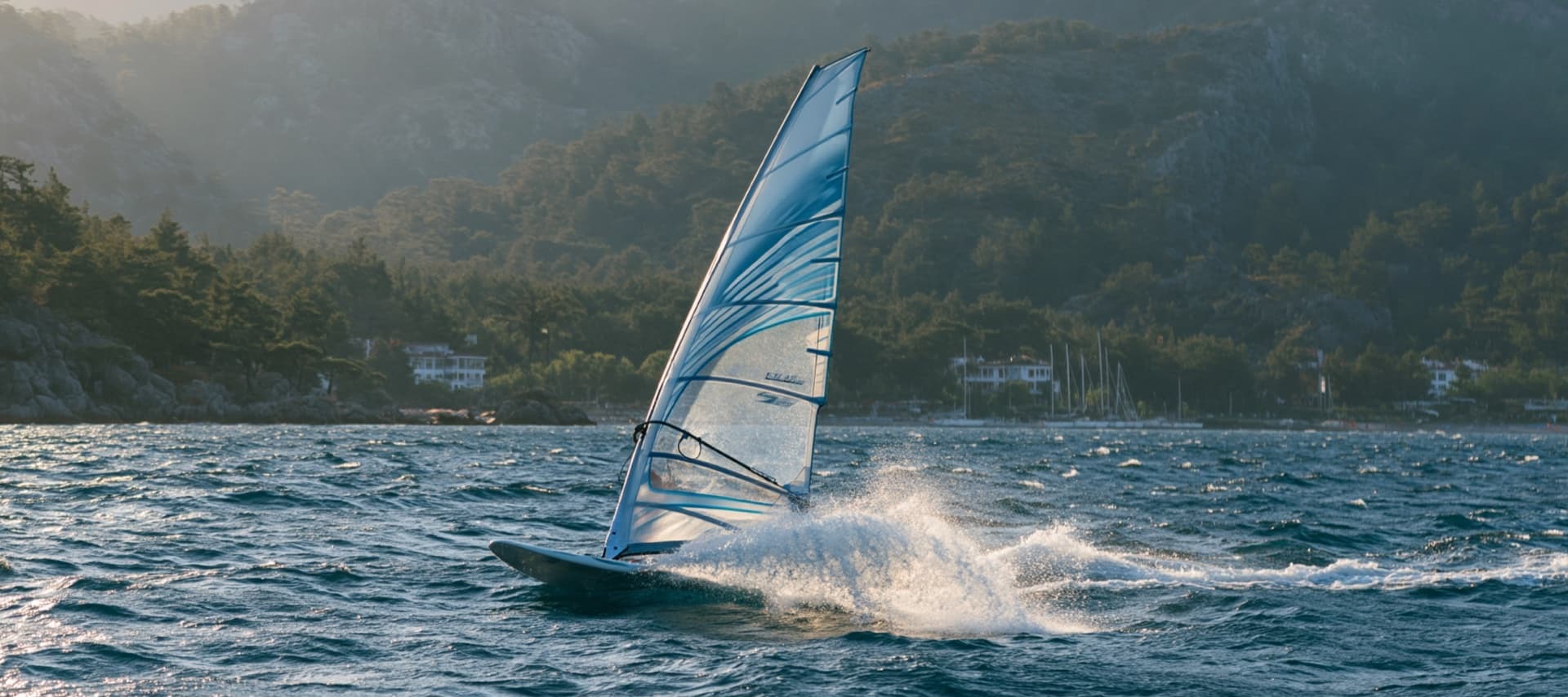Windsurfing in action
